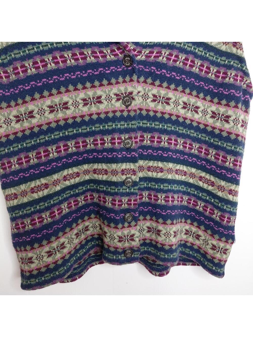 Chaps Vest Womens 2X Dark Colors Sweater Heavy Cotton Grandma Grunge Eclectic - Picture 4 of 8
